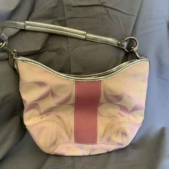Coach Signature stripe pink Hobo - Picture 2 of 5